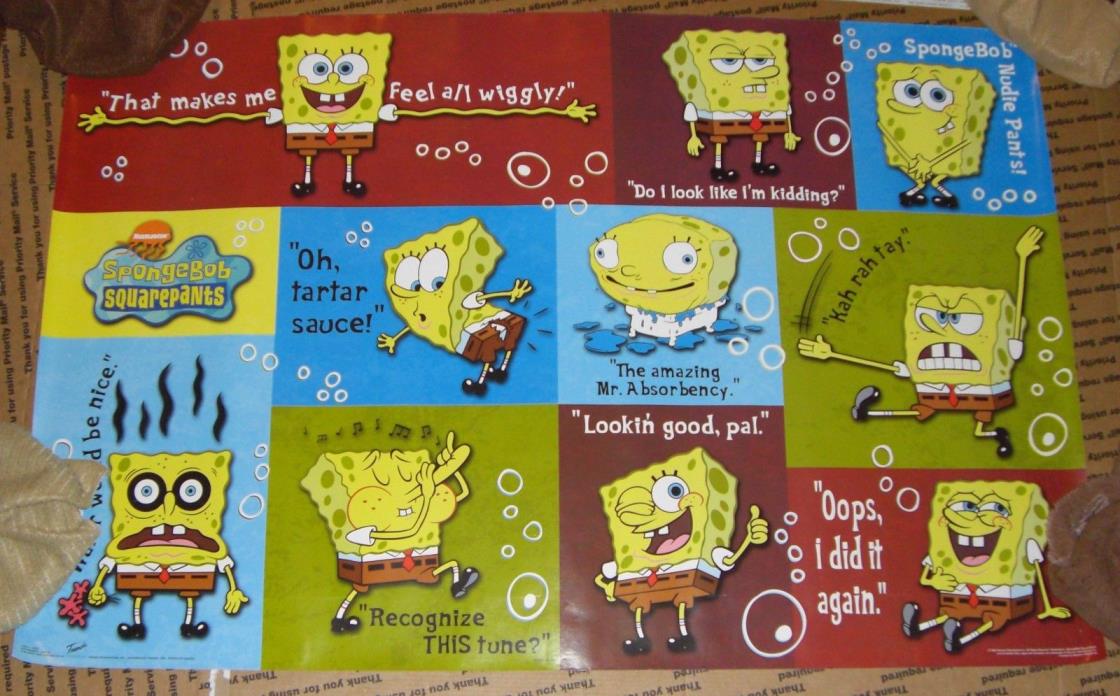 Highly Collectible Spongebob Wall posters, 1 2002 & 1 2000 Rare Size Heavy Duty