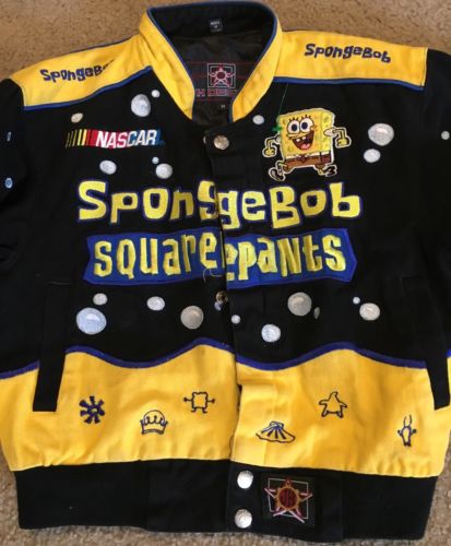 VTG Nickelodeon Spongebob Squarepants JH Design Racing Jacket Boys M