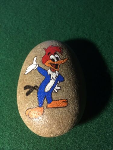 Hand painted rock  Woody Woodpecker