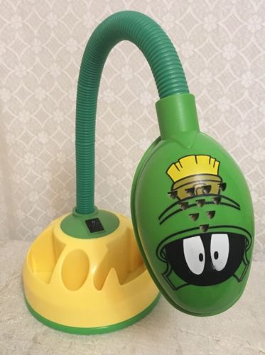MARVIN THE MARTIAN Looney Tunes Snake Desk Table Lamp with Storage Twister ~RARE