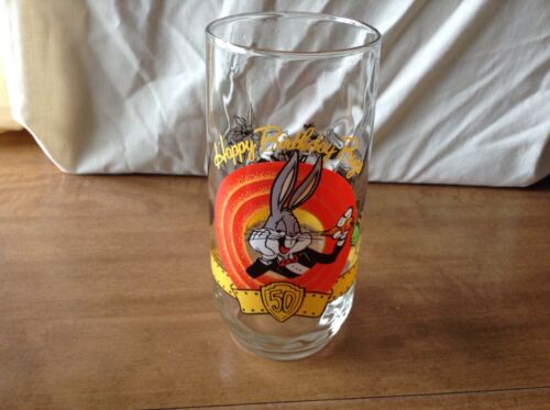 Happy Birthday Bugs Bunny Celebratory 50th Anniversary Warner Bros. Glass/1990