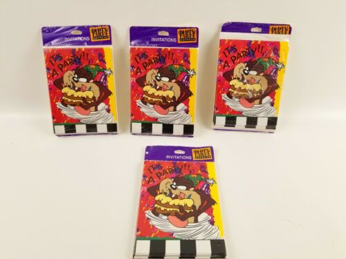 LOONEY TUNES Vintage Party Invitations 1994  Tasmanian Devil Hallmark