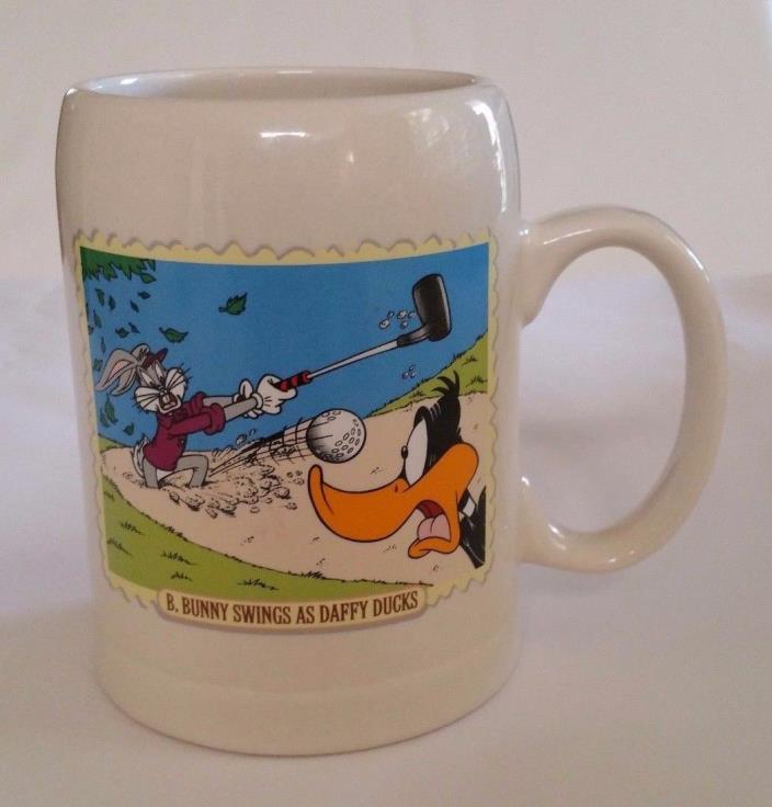 Vintage Warner Bros Studio B. Bunny swings as daffy ducks 1997 coffee Mug