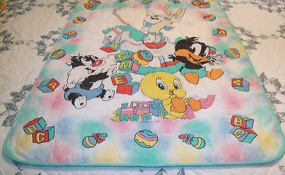 vintage bug bunny 1996 baby blanket warren bros. pre owned