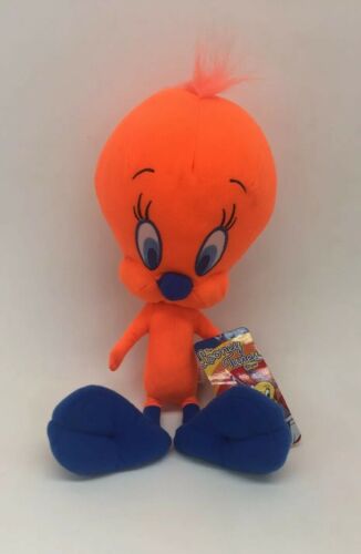 NWT Looney Tunes Fluorescent Orange Tweety Bird 14 Inch Plush Stuffed Animal
