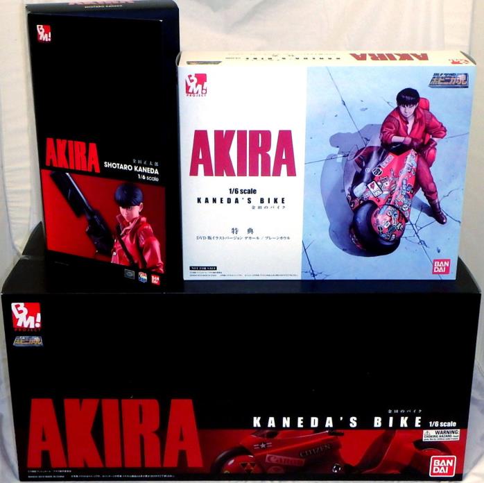 AKIRA PROJECT Die-Cast Motorcycle Bike PLUS Cowling & Kaneda Figure Lot of 3 HTF