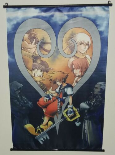 SORA / KINGDOM HEARTS Video Game ADVERTISING Color Fabric Hanging Poster Banner