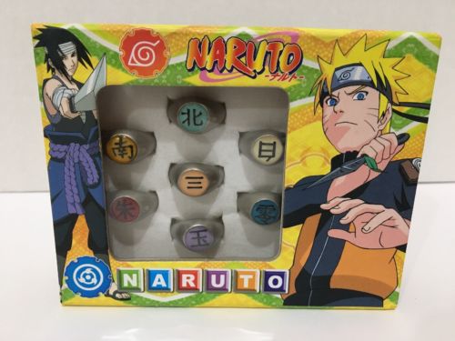 Vintage 2009 Naruto Limited Edition 10 Rings in Box japan anime manga cosplay