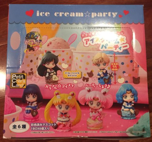 Sailor Moon Megahouse Japan Petit Chara Ice Cream Party Box Set 6 Toei Authentic