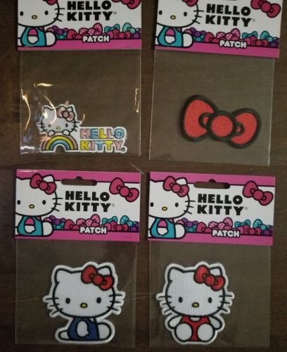 Set of 4 Hello Kitty Rainbow-Bow-Red & Blue Dress Patches Sanrio