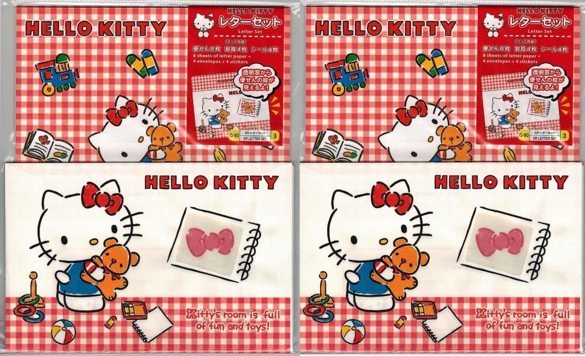 1976 2017 Sanrio Hello Kitty Letter Lot 2 Sets Paper Stickers Tokyo Japan KAWAII