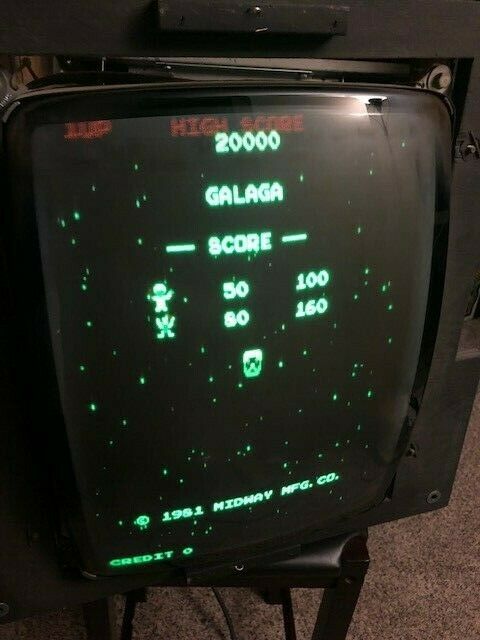 Galaga Midway Arcade Game Upright PCB BOARD With Two Bits Mod