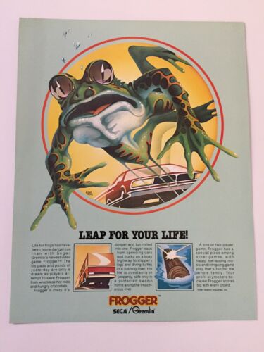 Frogger Arcade Brochure Original Flyer