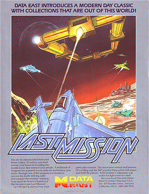 LAST MISSION By DATA EAST 1986 ORIG NOS VIDEO ARCADE GAME MACHINE FLYER BROCHURE