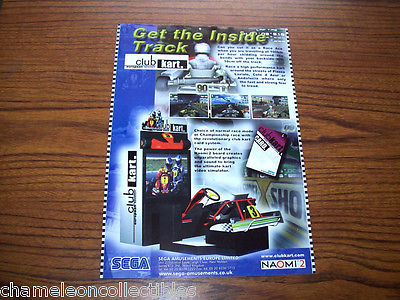 CART CLUB 2000 By SEGA NOS ORIGINAL VIDEO ARCADE GAME MACHINE FLYER BROCHURE