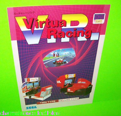 VIRTUA RACING By SEGA 1992 RARE ORIGINAL NOS VIDEO ARCADE GAME FLYER BROCHURE