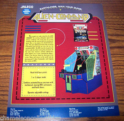 ALIEN COMMAND By JALECO 1993 ORIGINAL NOS VIDEO ARCADE GAME MACHINE SALES FLYER