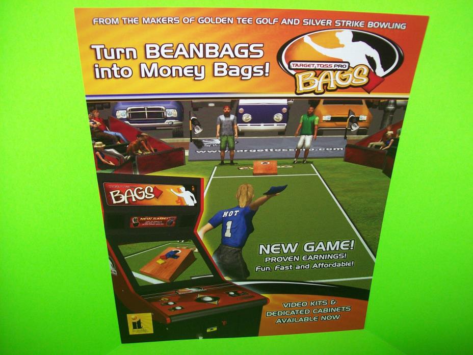 Incredible Tech 2007 Target Toss Pro BAGS Original Video Arcade Game Sales Flyer