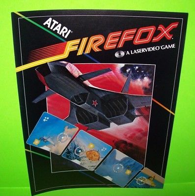 Atari FIREFOX Arcade FLYER Original 1983 NOS Laser Game Video Promo Artwork