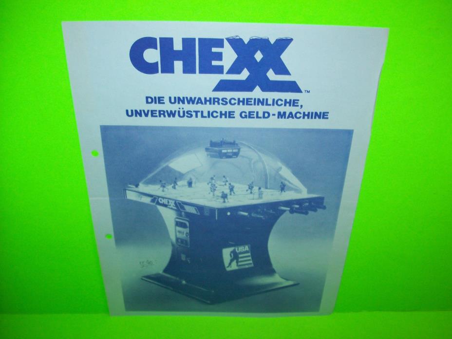 Ice Inc. CHEXX Bubble Hockey Game Vintage Original German Promo Sales Flyer