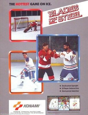 BLADES OF STEEL Arcade FLYER Original 1987 NOS Video Game Promo Hockey KONAMI