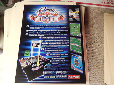 CLASSIC NFL FOOTBALL NAMCO   ARCADE   GAME  FLYER