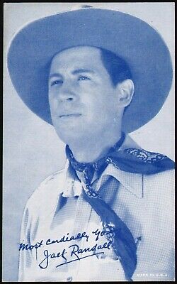 Vintage arcade exhibit card JACK RANDALL western movie cowboy star n-mint cond