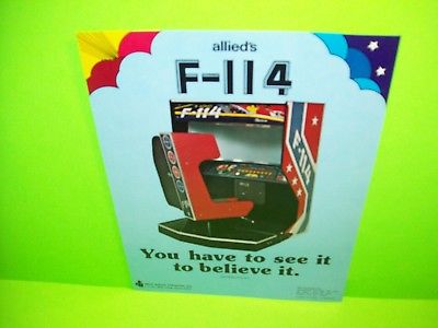 F-114 Arcade Flyer ALLIED LEISURE 1975 Original NOS Electro Mechanical Game Art