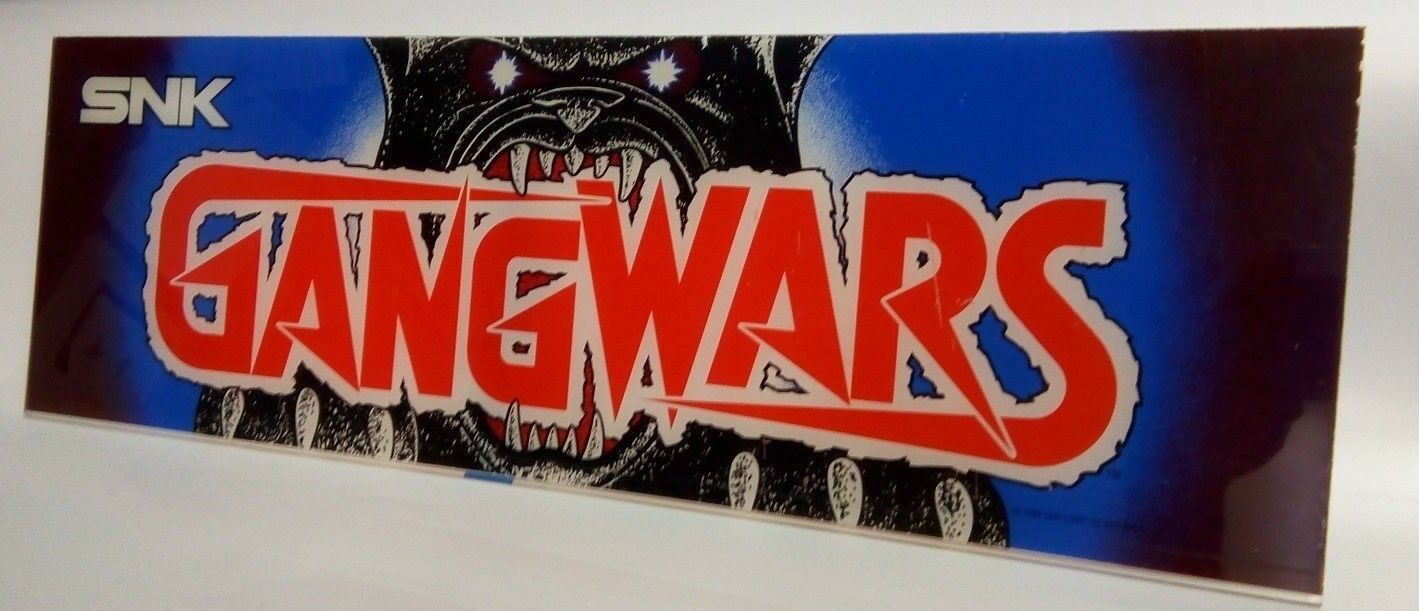 Original SNK GangWars Video Arcade Game Marquee on plexiglass