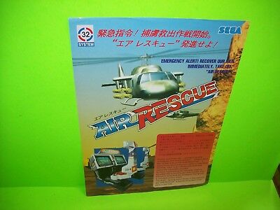 AIR RESCUE Video Arcade Game Flyer SEGA 1992 Double Sided Artwork Helicopters