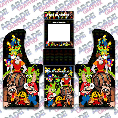 Arcade1up Cabinet Arcade 80s Classics Graphics Decal Artwork Complete Kit