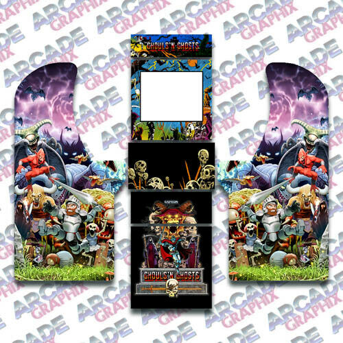 Arcade1up Cabinet Arcade Ghouls N Ghosts Graphics Decal Artwork Complete Kit