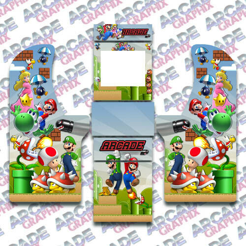 Arcade1up Cabinet Arcade Mario Graphics Decal Artwork Complete Kit