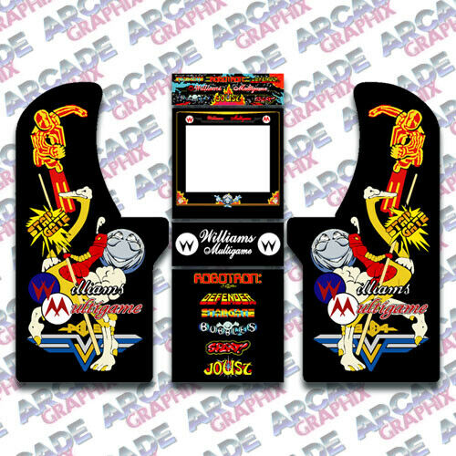 Arcade1up Cabinet Arcade Williams Multigame  Graphics Decal Artwork Complete Kit