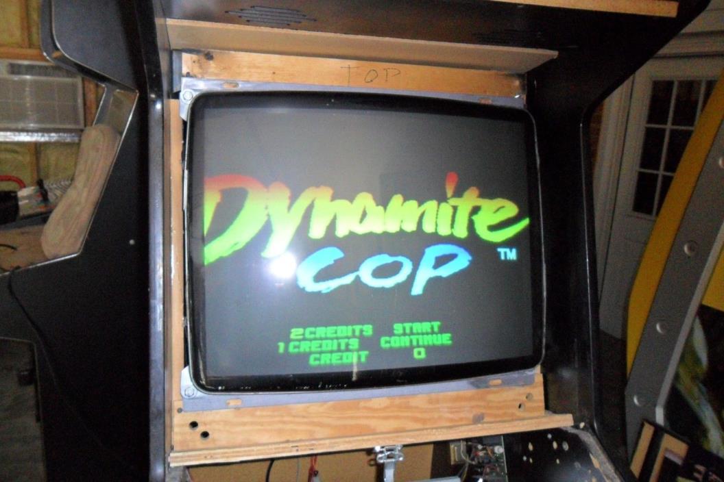 DYNAMITE COP, SEGA, ARCADE PCB BOARD, CAGE, COMPLETE SET UP, WORKING