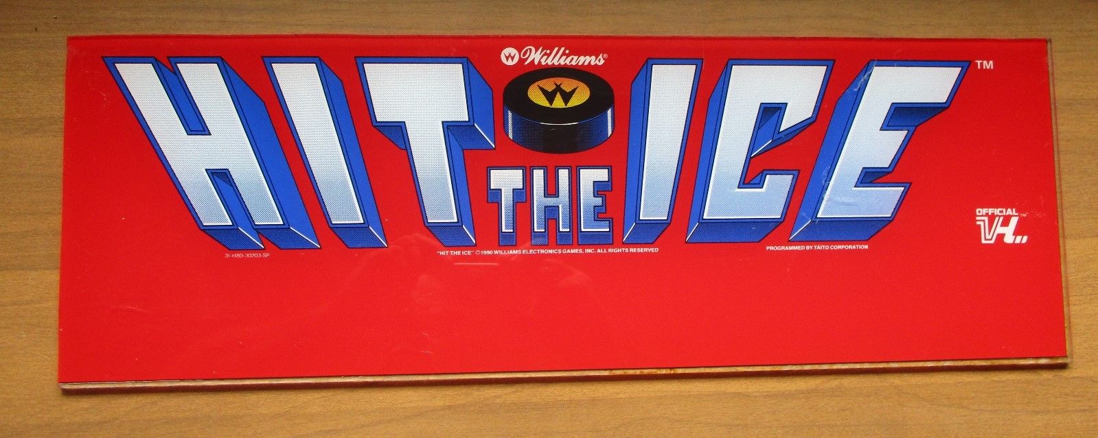 Williams 1990 Hit The Ice Hockey Arcade Game Marquee Header