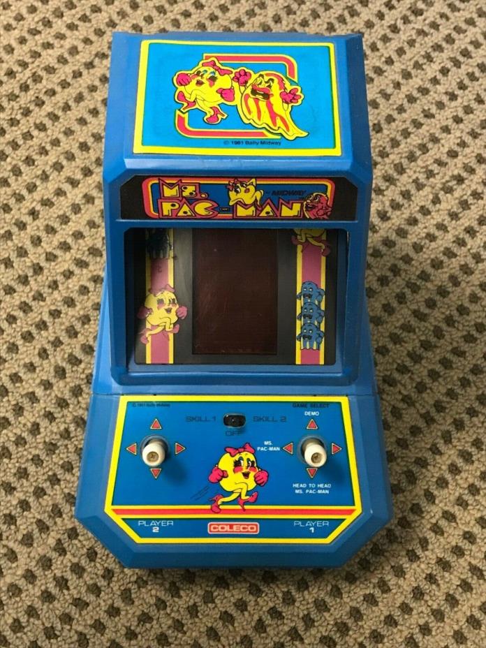 Vintage 1981 Coleco Midway Mini Ms. Pac Man Table Top Arcade Game Works