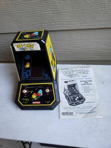 Vintage Coleco / Midway PAC-MAN Mini Table Top Arcade Game w/ Instructions Works