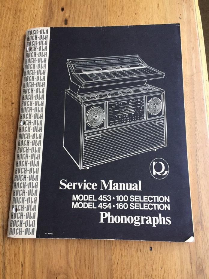 Rockola Model 453/100, 454/160 Selection Service Manual Original