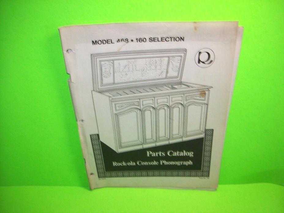 Rock Ola Grand Salon 468 Original Jukebox Phonograph Music Parts Catalog Manual