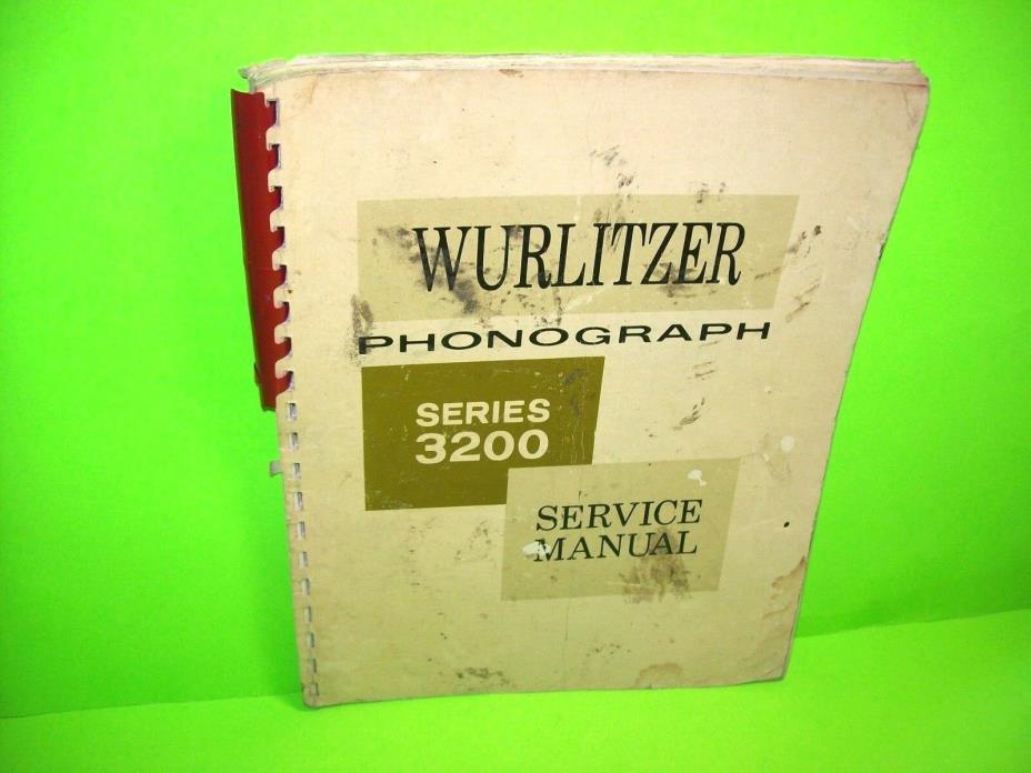 Wurlitzer 3200 Americana ORIGINAL Jukebox Phonograph Music Service Manual 1969