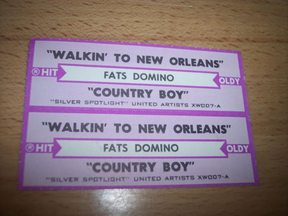 2 Fats Domino Walkin' To New Orleans Jukebox Title Strips CD 7