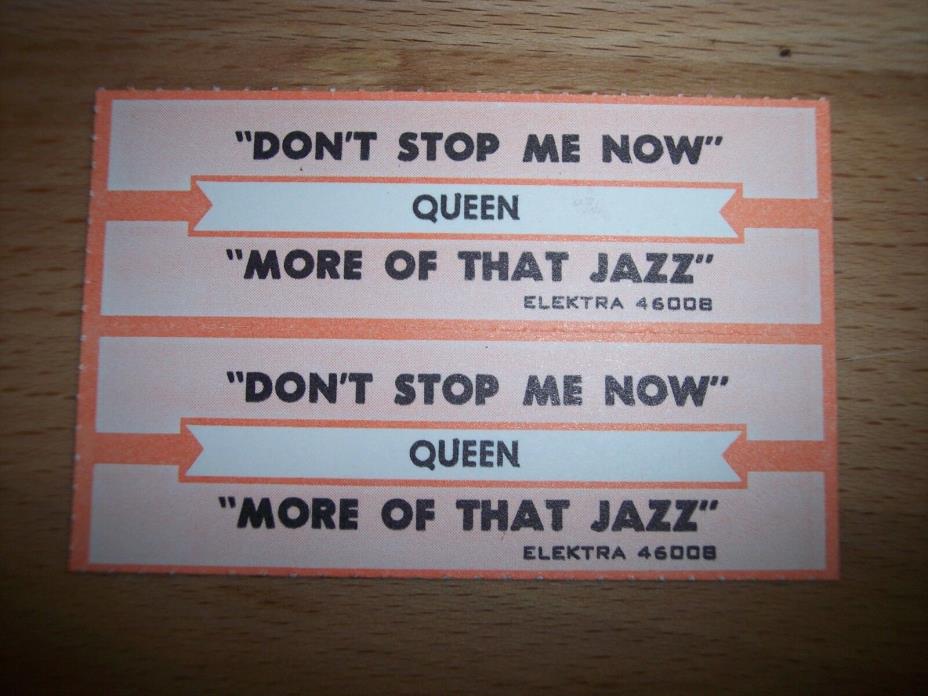 2 Queen Don't Stop Me Now Jukebox Title Strips CD 7
