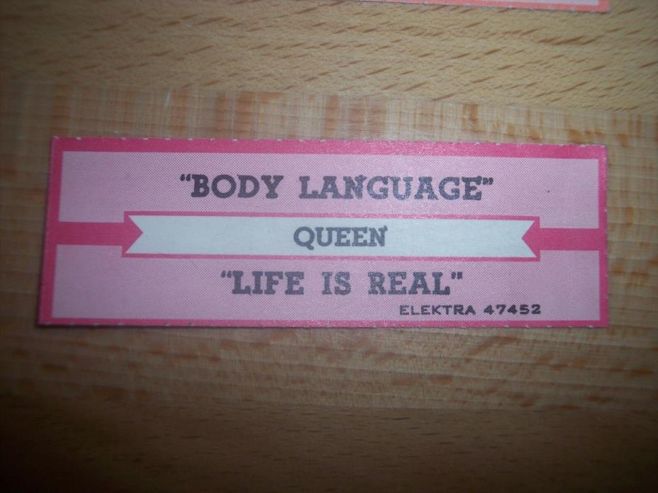 1 Queen Body Language / Life Is Real Jukebox Title Strips CD 7