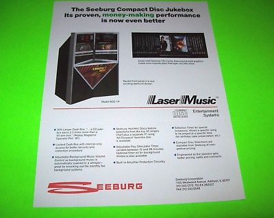 SCD-1A Laser Music Phonograph FLYER Promo NOS Sales Promo SEEBURG Compact Disc