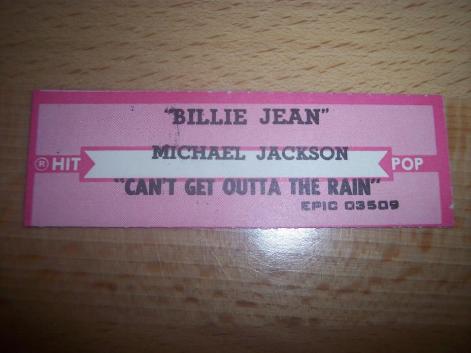 1 Michael Jackson Billie Jean Jukebox Title Strips CD 7