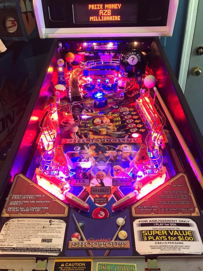 Sharkey's Shootout Pinball Machine Made By Stern (Only 800 built and Excellent)