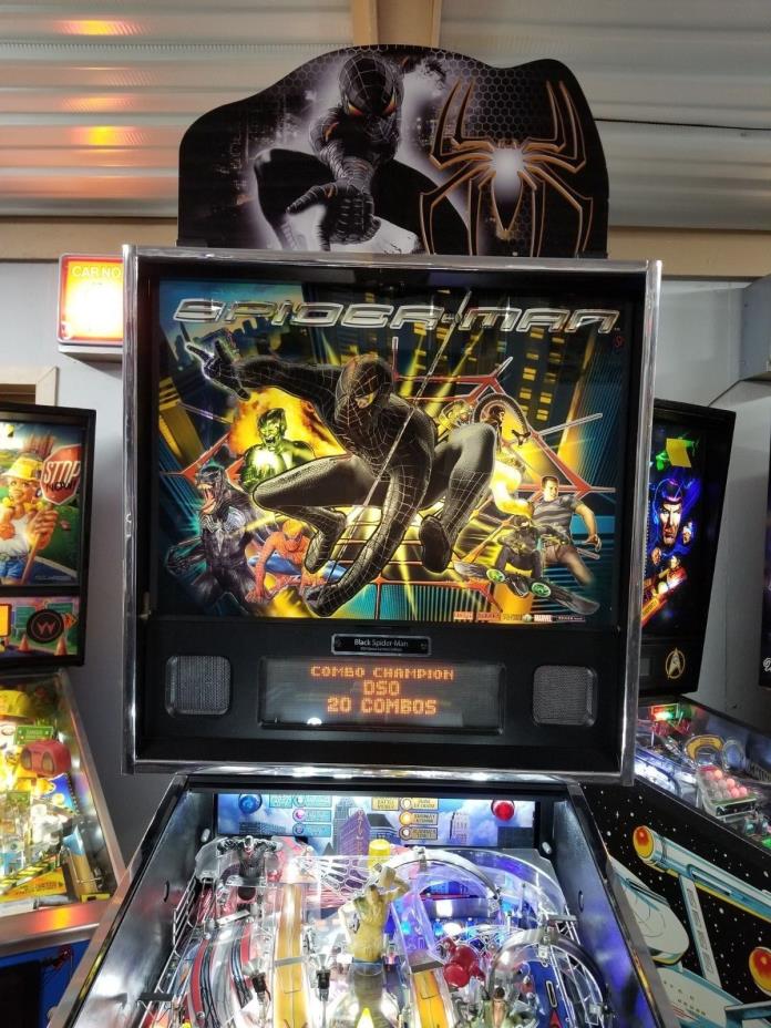 2007 Stern Black Spiderman Pinball Machine - Limited Edition