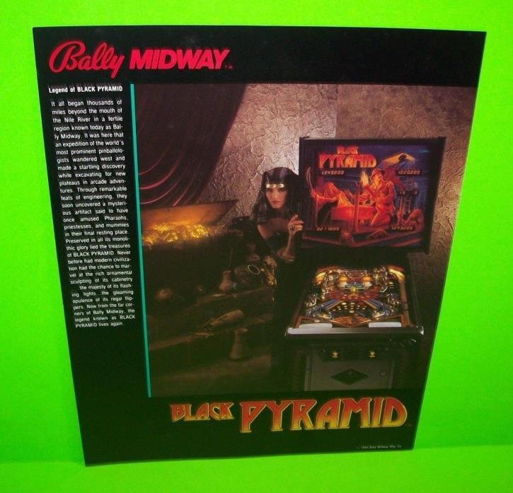 Bally BLACK PYRAMID Pinball Machine Flyer Original NOS 1984 Promo Art Game Sheet