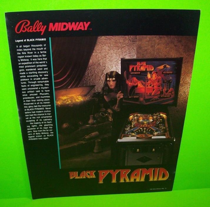 BLACK PYRAMID Pinball Flyer Original 1984 Bally Promo Arcade Game Artwork Sheet